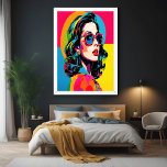 Levendige Pop Art Woman Retro Chic Wall Decor Post Perfect Poster<br><div class="desc">Verlicht uw ruimte met dit gedurfde en kleurrijke AI-gegenereerde pop art glanzend poster, met een stijlvolle vrouw in levendige tinten die doen denken aan de iconische pop-kunstbeweging uit de jaren zestig. Het kunstwerk straalt met elektrische kleuren - roze, geel, blauw en groen - en legt de essentie van retro-chic vast...</div>