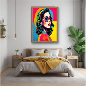 Levendige Pop Art Woman Retro Chic Wall Decor Post Poster