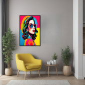 Levendige Pop Art Woman Retro Chic Wall Decor Post Poster