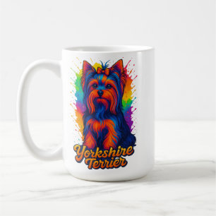 Levendige Pop Art Yorkshire Terrier – Kleurrijk Ne Koffiemok