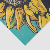 Levendige Pop Art Zonnebloem Decoupage Papier (Detail)
