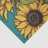 Levendige Pop Art Zonnebloem Decoupage Papier (Detail)