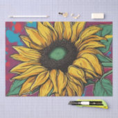 Levendige Pop Art Zonnebloem Decoupage Papier (Craft)