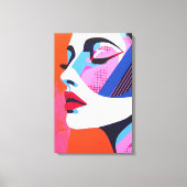Levendige Pop Kunst Vrouw Portret Digitale Kunst Canvas Afdruk (Voorkant)