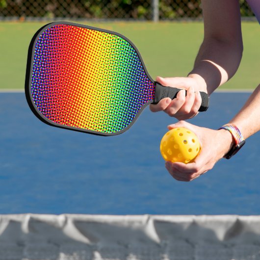 Levendige Pop Kunstregenboog helder en kleurrijk Pickleball Paddle (Insitu)