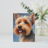 Levendige Pop Pointillisme Yorkshire Terrier Kunst Briefkaart (Staand voorkant)