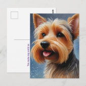 Levendige Pop Pointillisme Yorkshire Terrier Kunst Briefkaart (Voorkant / Achterkant)