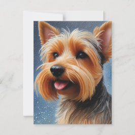 Levendige Pop Pointillisme Yorkshire Terrier Kunst Briefkaart