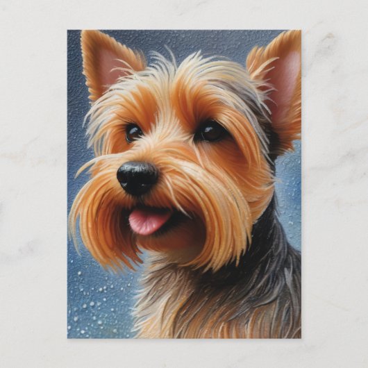 Levendige Pop Pointillisme Yorkshire Terrier Kunst Briefkaart (Voorkant)