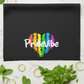 Levendige PrideVibe keukenhanddoek (Gevouwen)
