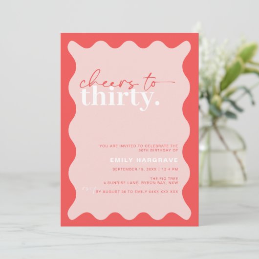 Levendige proost op het 30ste verjaardagsfeest kaart (Staand voorkant)