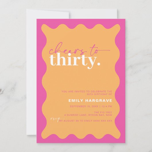 Levendige proost op het 30ste verjaardagsfeest kaart (Voorkant)