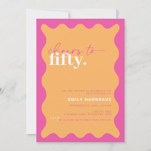 Levendige Proost op het 50ste verjaardagsfeest Kaart (Voorkant)