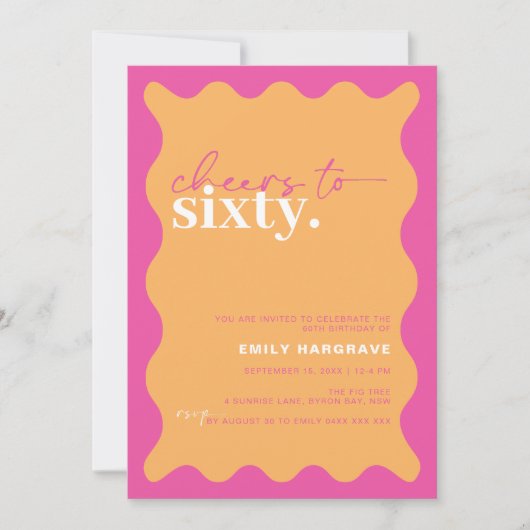 Levendige proost op het 60ste verjaardagsfeest kaart (Voorkant)