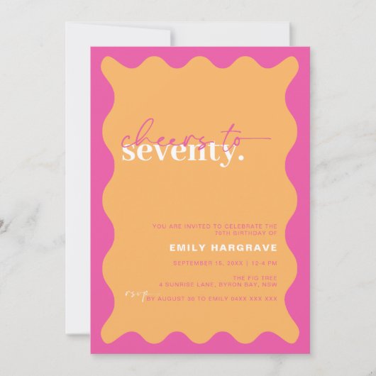 Levendige proost op het 70ste verjaardagsfeest kaart (Voorkant)