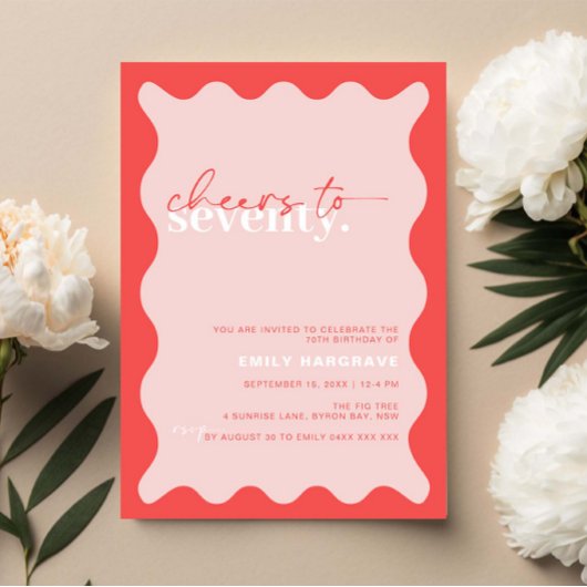 Levendige proost op het 70ste verjaardagsfeest kaart