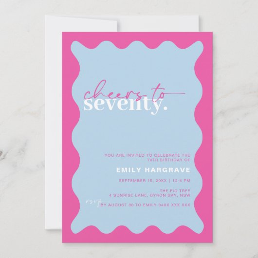 Levendige proost op het 70ste verjaardagsfeest kaart (Voorkant)