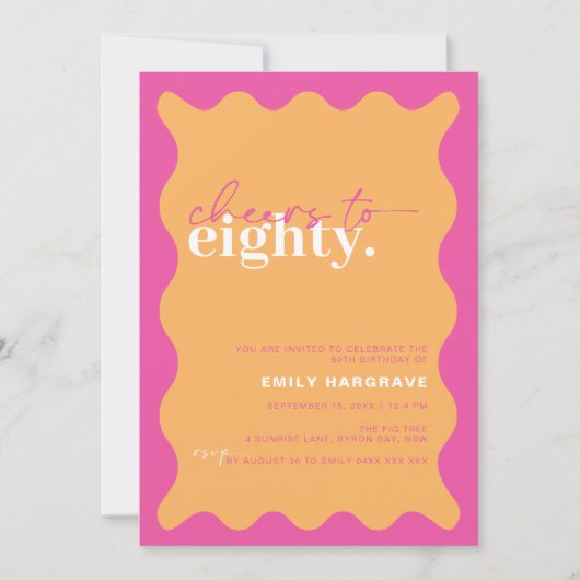 Levendige proost op tachtig 80ste verjaardagsfeest kaart (Voorkant)