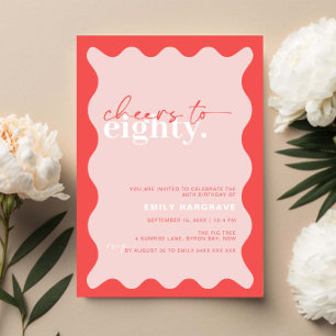 Levendige proost op tachtig 80ste verjaardagsfeest kaart