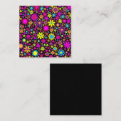 Levendige psychedelische bloemen in Bloom-67566 Vierkante Visitekaartje (Voorkant / Achterkant)