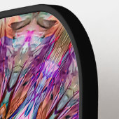 Levendige Psychedelische Kaleidoscoop Mandala Pickleball Paddle (Links Detail)