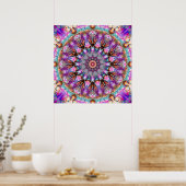 Levendige Psychedelische Kaleidoscoop Mandala Poster (Keuken)