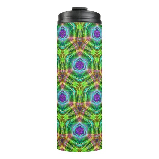 Levendige Psychedelische kleuren en vormen Thermosbeker (Voorkant)