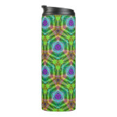 Levendige Psychedelische kleuren en vormen Thermosbeker (Geroteerd rechts)