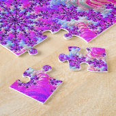 Levendige psychedelische kleurrijke groovy fractal legpuzzel (Zijkant)