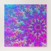 Levendige psychedelische kleurrijke groovy fractal legpuzzel (Horizontaal)