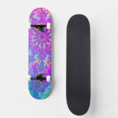 Levendige psychedelische kleurrijke groovy fractal persoonlijk skateboard (Voorkant)