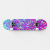 Levendige psychedelische kleurrijke groovy fractal persoonlijk skateboard (Horizontaal)