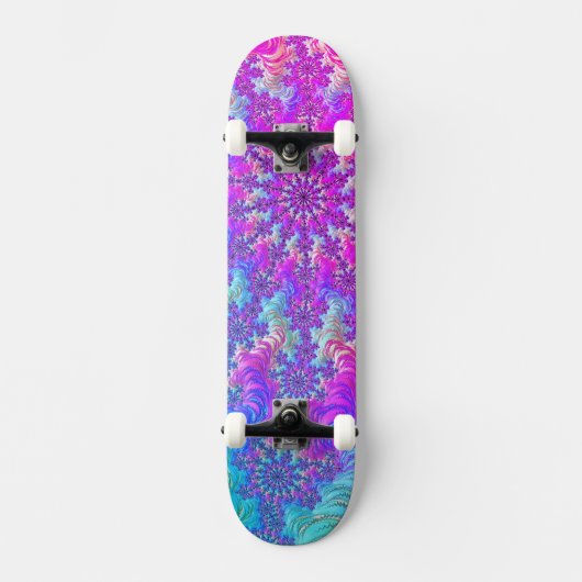 Levendige psychedelische kleurrijke groovy fractal persoonlijk skateboard (Voorkant)