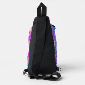 Levendige psychedelische kleurrijke groovy fractal sling bag (Achterkant)