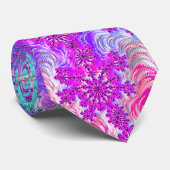 Levendige Psychedelische Kleurrijke Groovy Fractal Stropdas (Opgerold)