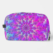 Levendige psychedelische kleurrijke groovy fractal toilettasje (Voorkant)