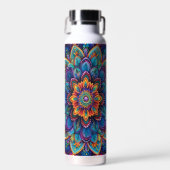 Levendige Psychedelische Mandala Waterfles (Voorkant)