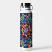 Levendige Psychedelische Mandala Waterfles (Achterkant)