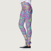 Levendige psychedelische marmeren abstract patroon leggings (Links)
