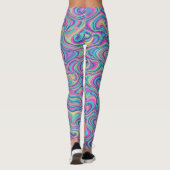 Levendige psychedelische marmeren abstract patroon leggings (Achterkant)