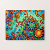 Levendige psychedelische oceaankunst - Abstracte g Legpuzzel (Horizontaal)