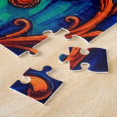 Levendige psychedelische oceaankunst - Abstracte g Legpuzzel (Zijkant)