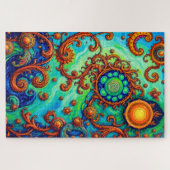 Levendige psychedelische oceaankunst - Abstracte g Legpuzzel (Horizontaal)