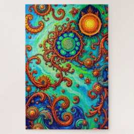 Levendige psychedelische oceaankunst - Abstracte g Legpuzzel