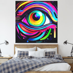 Levendige Psychedelische Oogkunst Canvas Afdruk