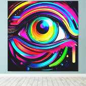 Levendige Psychedelische Oogkunst Canvas Afdruk (Insitu (Houten vloer))