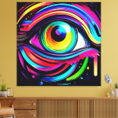 Levendige Psychedelische Oogkunst Canvas Afdruk (Insitu (Woonkamer))