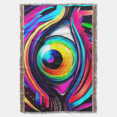 Levendige Psychedelische Oogkunst Deken (Voorkant Verticaal)