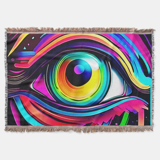 Levendige Psychedelische Oogkunst Deken (Voorkant)