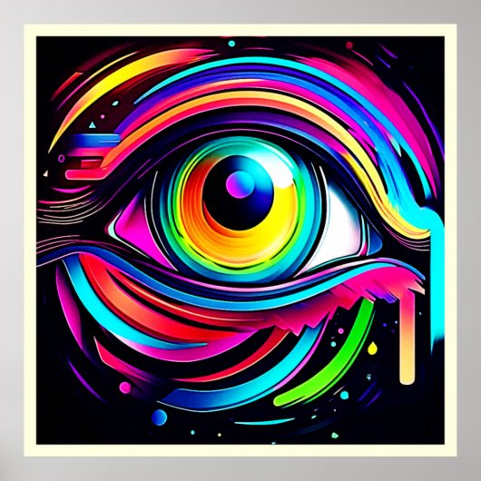 Levendige psychedelische oogkunst poster (Voorkant)